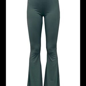 Sunday Best Green Ribbed Fabric Flare High waist leggings Medium